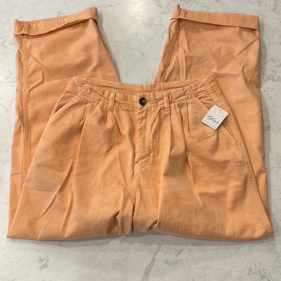 Free People Addy Chino Pants Size 4 Coral NWT - Picture 9 of 14